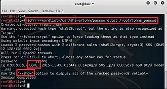 Скриншот программы John the Ripper
