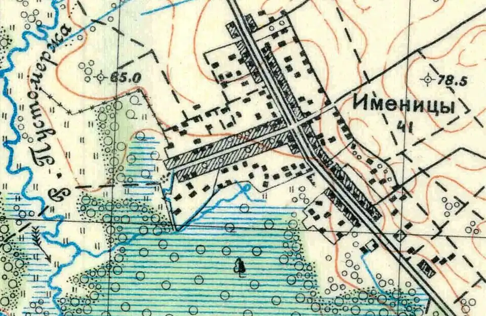 План деревни Именицы. 1930 год