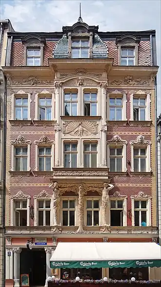 Здание 1902 года постройки по проекту Константина Пекшенса, характерный пример модерна в Риге