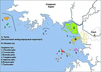 Ёнпхёндо обозначен на карте цифрой 3
