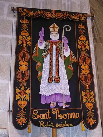 Хоругвь с изображение святого Нонны. Храм святого Нонны, Пенмарк[фр.]