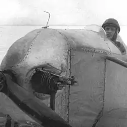 А. К. Иоост в кабине авиетки ЛАКМ-1