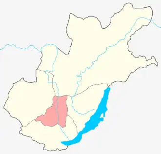 Балаганский уезд на карте