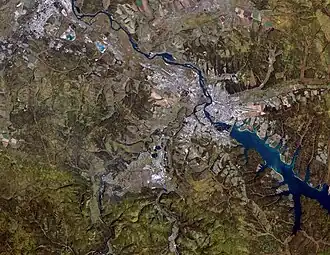 Основное ядро Иркутской агломерации: вид из космоса