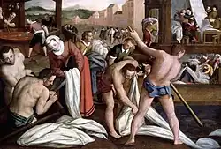 Валяние и крашение. Между 1594 и 1596. Дерево, масло. Музей Лакенхаль, Лейден