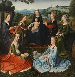 Мистическое обручение Святой Екатерины. Деерво, масло. Старая Пинакотека, Мюнхен