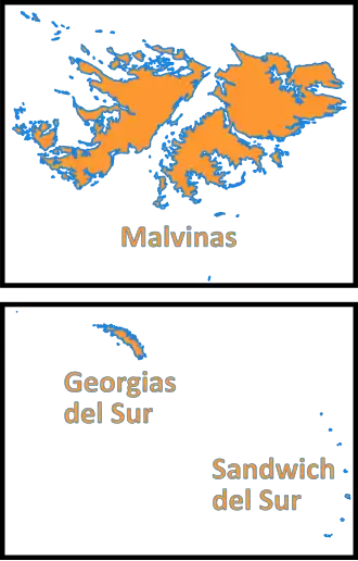 Департамент Острова Южной Атлантики на карте
