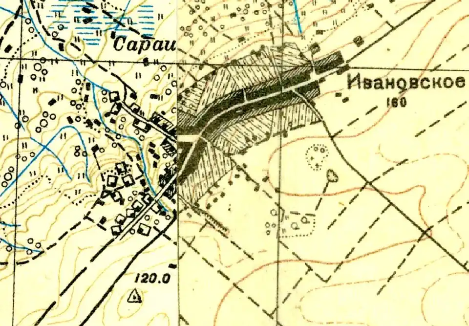 План деревни Ивановское. 1938 год
