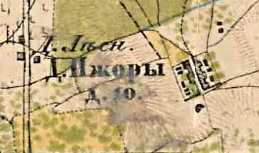 План деревни Ижора. 1885 год