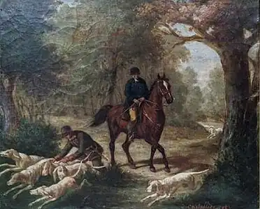 Сцена охоты с собаками