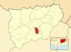 Расположение муниципалитета Ходар на карте провинции