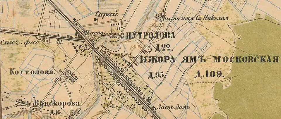 План слободы Ям-Ижора. 1885 год