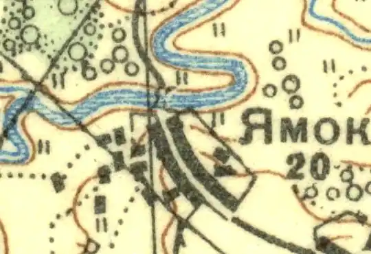 План деревни Ямок. 1937 год
