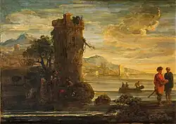 Прибрежный пейзаж с башней. Между 1633 и 1684. Холст, масло. Частное собрание