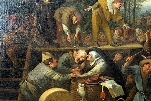 «Шарлатаны». Дерево, масло. Городской музей, Гауда, Нидерланды