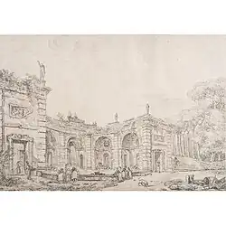 Водный театр виллы Альдобрандини. Копия либо подготовительный рисунок для картины Юбера Робера