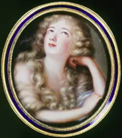 Портрет Луизы де Ла Бом Ле Блан в образе кающейся Марии Магдалины. Медь, эмаль. Музей искусства и истории, Женева