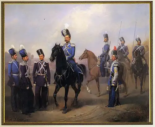 Группа чинов Лейб-гвардии Атаманского полка. 1857