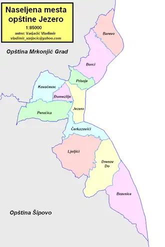 Община Езеро на карте