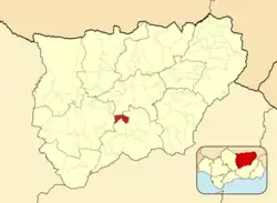 Расположение муниципалитета Химена на карте провинции