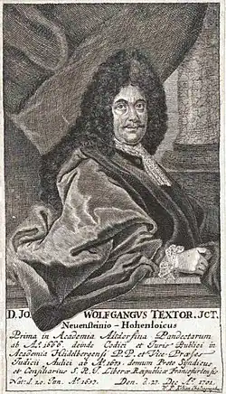 Иоганн Вольфганг Текстор-старший, гравюра Вольфганга Филиппа Килиана[нем.].