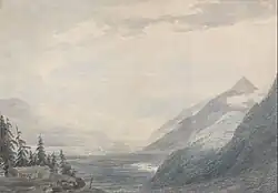 Земли Вале. Между 1780 и 1785. Бумага, акварель, гуашь. Йельский центр британского искусства, Нью-Хейвен, Коннектикут, США