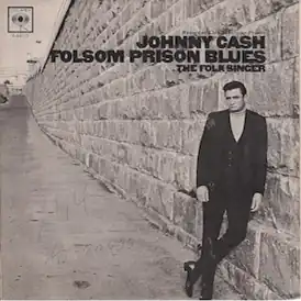 Обложка сингла Джонни Кэш «Folsom Prison Blues» (1955)