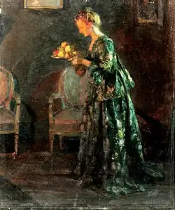 Девушка с яблоками