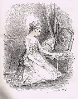 Юлия читает письмо Сен-Прё.Немецкое издание 1840 года