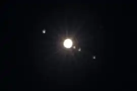 Наблюдение Юпитера и галилеевых спутников в бинокль, 22 июня 2009