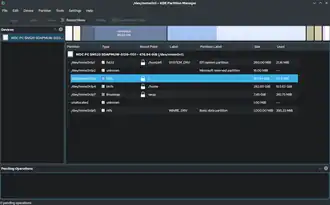 Скриншот программы KDE Partition Manager