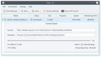 Скриншот программы KGet