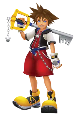 Изображение Соры в Kingdom Hearts и Chain of Memories. Точно так же выглядит виртуальный Сора в Kingdom Hearts coded.