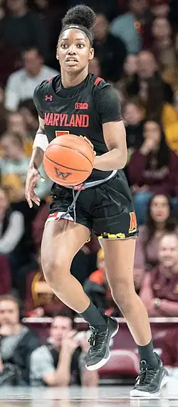 Кейла Чарльз в игре за команду «Мэриленд Террапинс» (1 марта 2020 года)