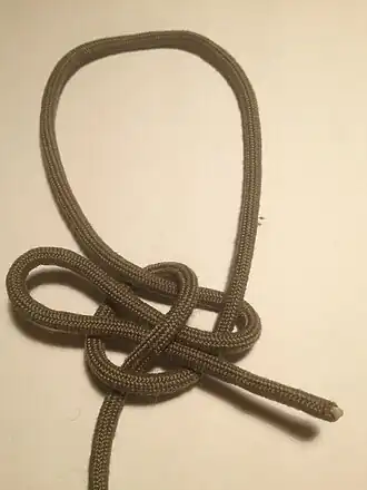 Калмыцкий узел до затягивания