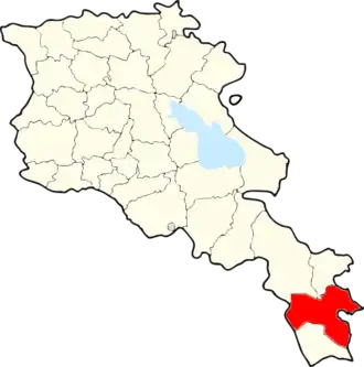 Капанский район на карте