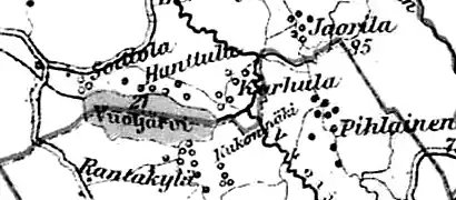 Деревни Сойттола, Ханттула и Кархула финской карте 1923 года