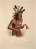 Вождь манданов Мато-топе. Акварель, 1839 г.