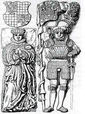 Надгробная плита Карла I и его жены Анны Жаганьской