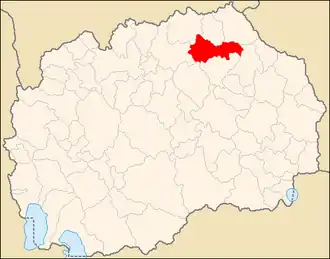 Община Кратово на карте