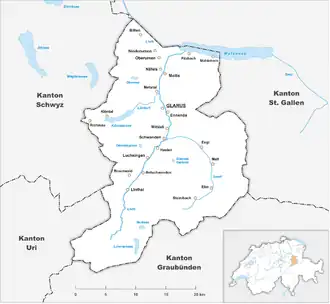 Гларус на карте