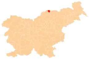 Расположение общины Мута на карте Словении