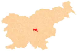 Расположение общины Шмартно-при-Литии на карте Словении