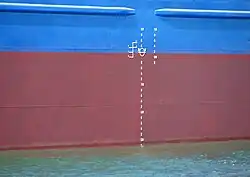 Уровни различной загрузки судна.