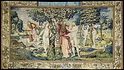 Рай. Сотворение и падение человека. Шпалера. Ок. 1550. Вавельский замок, Краков