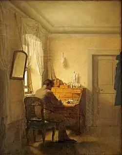 Кабинет с господином у секретера. 1811. Холст, масло. Музей замка, Веймар