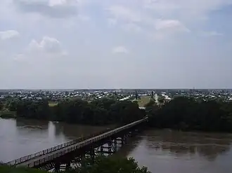 Вид на аул через Кубань со стороны Усть-Лабинска