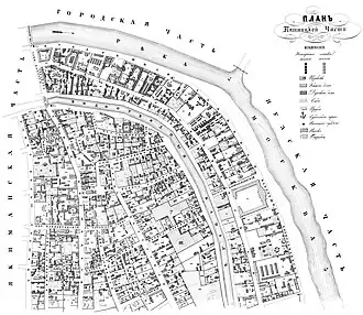 Пятницкая часть (северная половина) в атласе Хотева (1852)