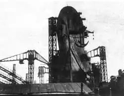 Корпус линейного крейсера «Кинбурн» перед спуском на воду, октябрь 1915