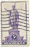 Почтовая марка США (Sc #799): памятник королю Камеамеа I (1937)